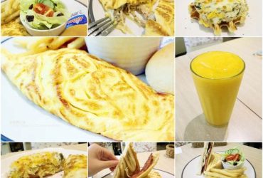 科技大樓捷運站早午餐推薦|美食22號咖啡館 滑嫩多汁的歐姆蛋緊密包覆著食物的香味滿足你的味蕾